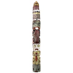 Vintage Early Weathered Camp TOTEM Pole