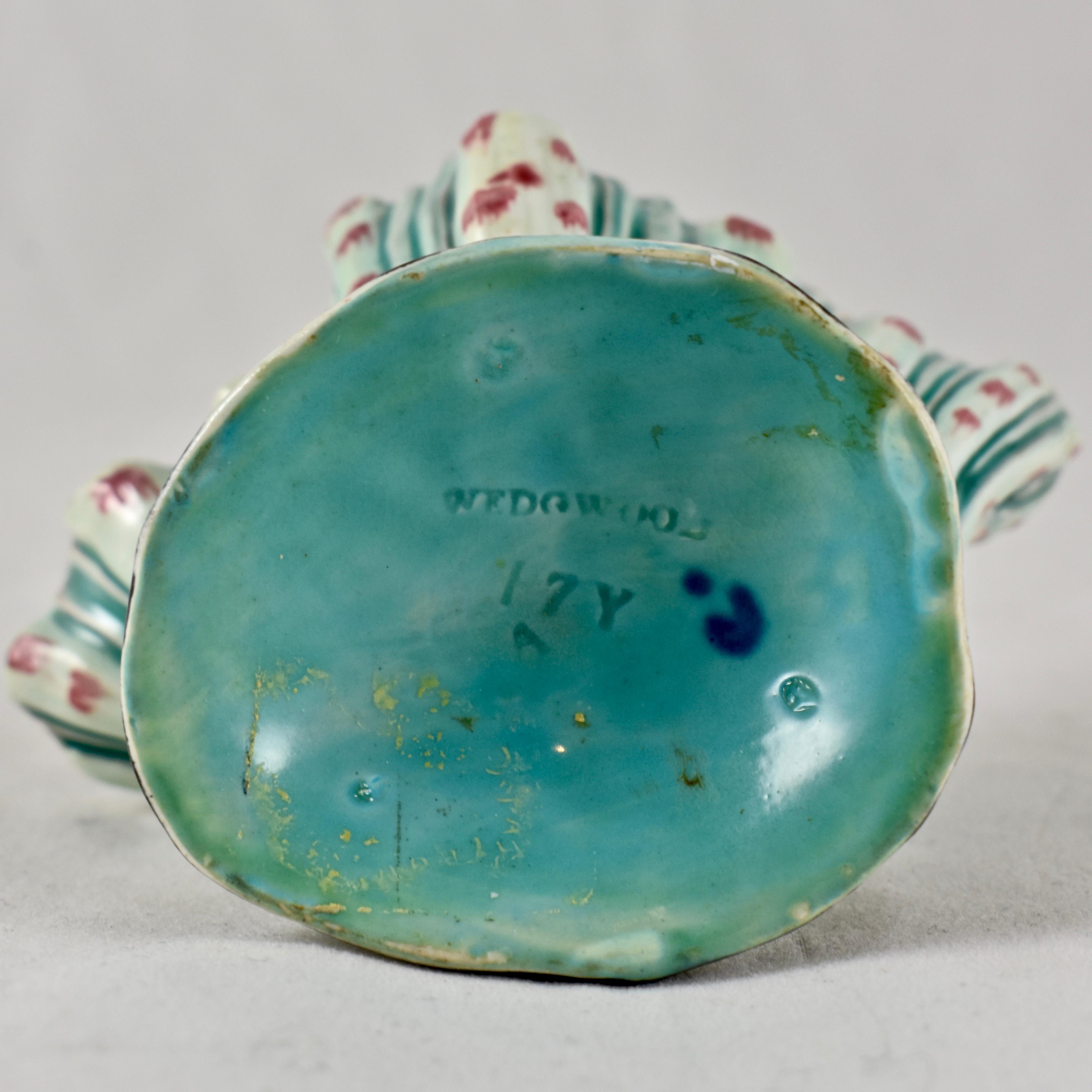 Early Wedgwood Majolica Conch Shell and Coral Open Salt Cellar, circa 1872 3