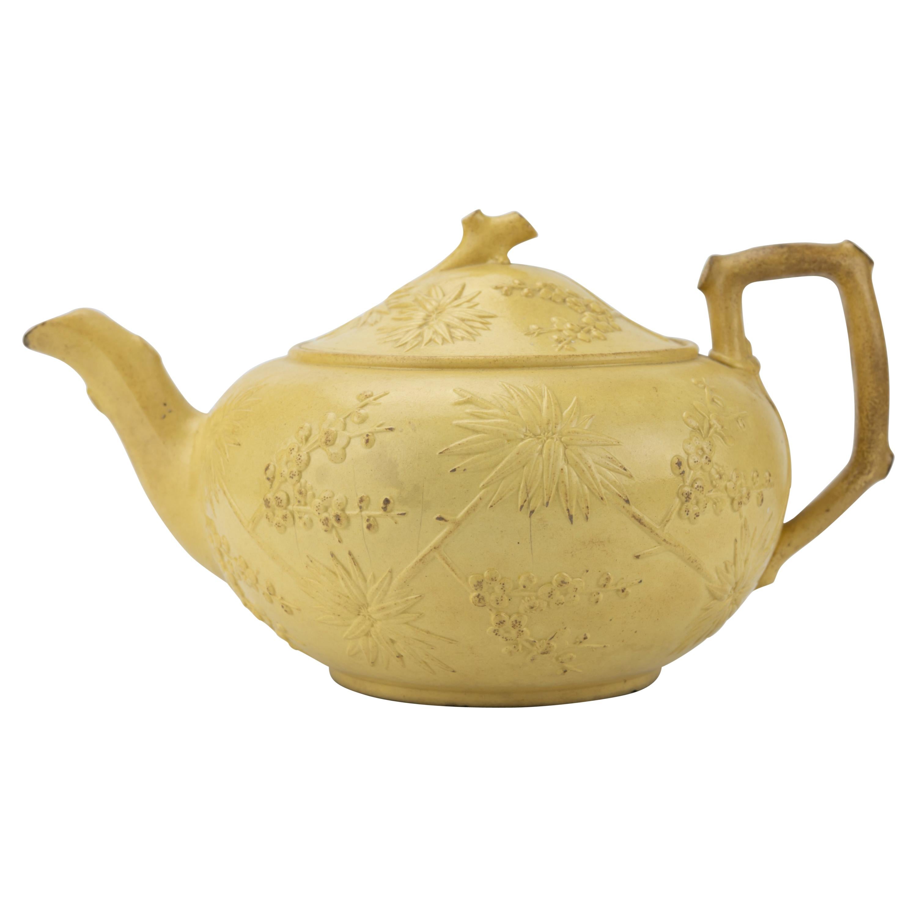 Early Wedgwood Prunus Caneware Teapot