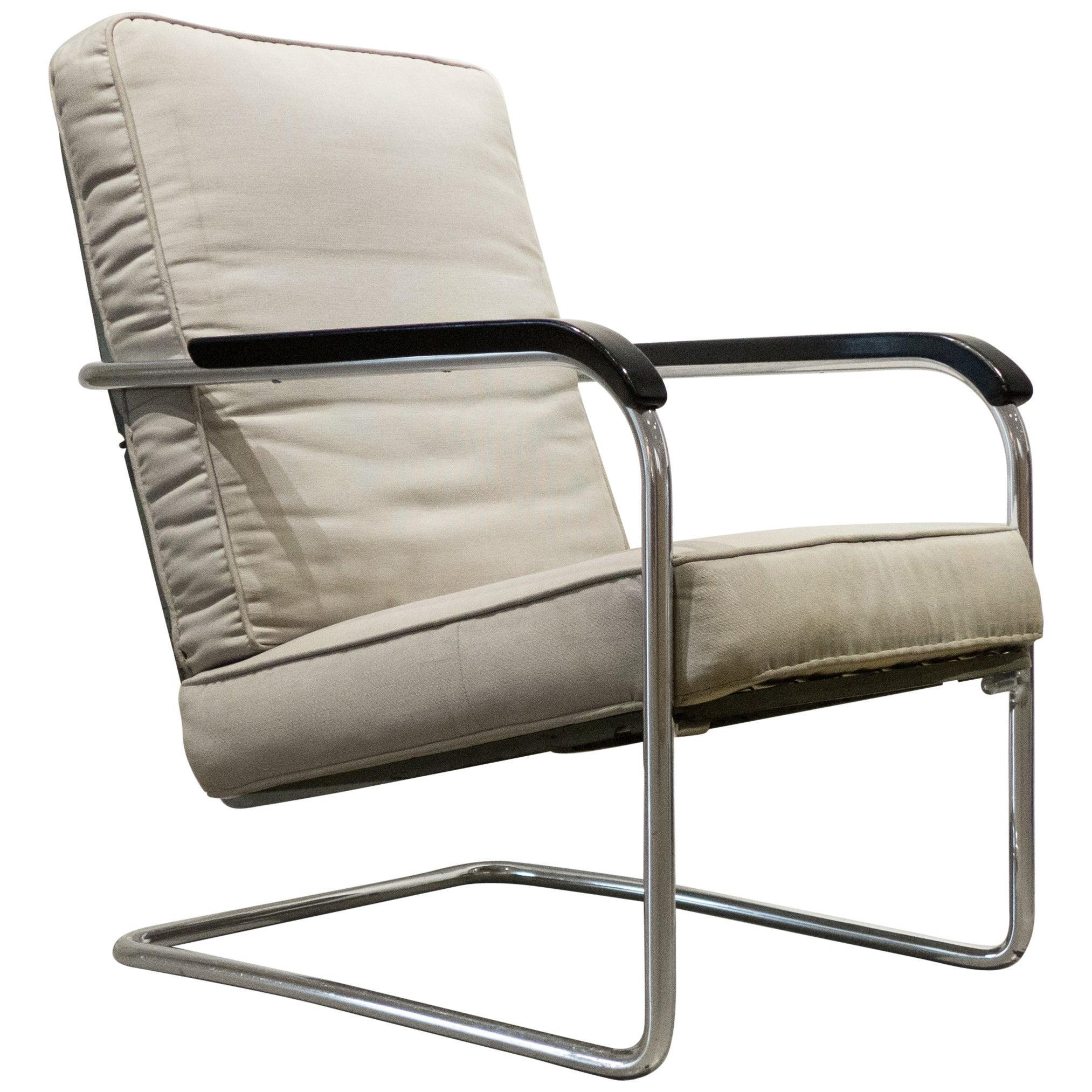 Early Werner Max Moser High Back Adjustable Armchair by Embru Werke