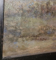 Early Western Scene Oil Painting Signed David Swing 1939