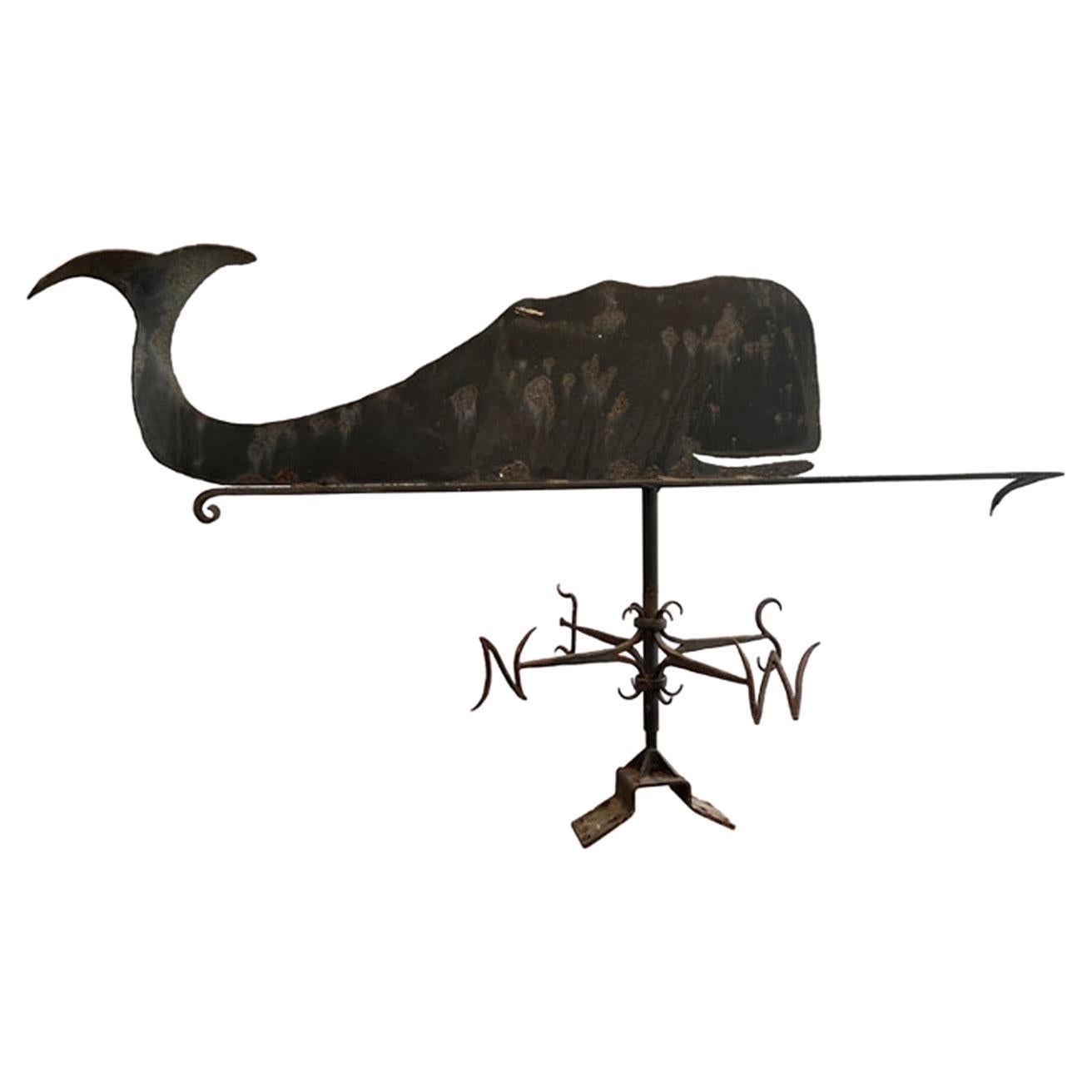 Early Whale Weathervane Directional Hand Made