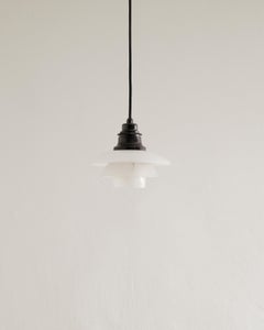 Early White Poul Henningsen "PH 2/2" Mid Century Pendant by Louis Poulsen, 1930s