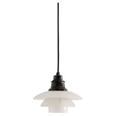 Early White Poul Henningsen "PH 2/2" Mid Century Pendant by Louis Poulsen, 1930s