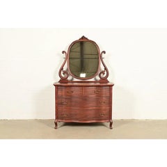 Early Widdicomb Antique Victorian Mahogany Dresser With Mirror, Circa 1890s