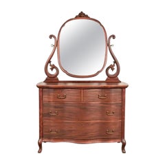 Early Widdicomb Antique Victorian Mahogany Dresser With Mirror, Circa 1890s