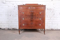 Early Widdicomb Burled Walnut Highboy Dresser, circa 1920s