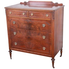 Antique Early Widdicomb Burled Walnut Highboy Dresser, circa 1920s