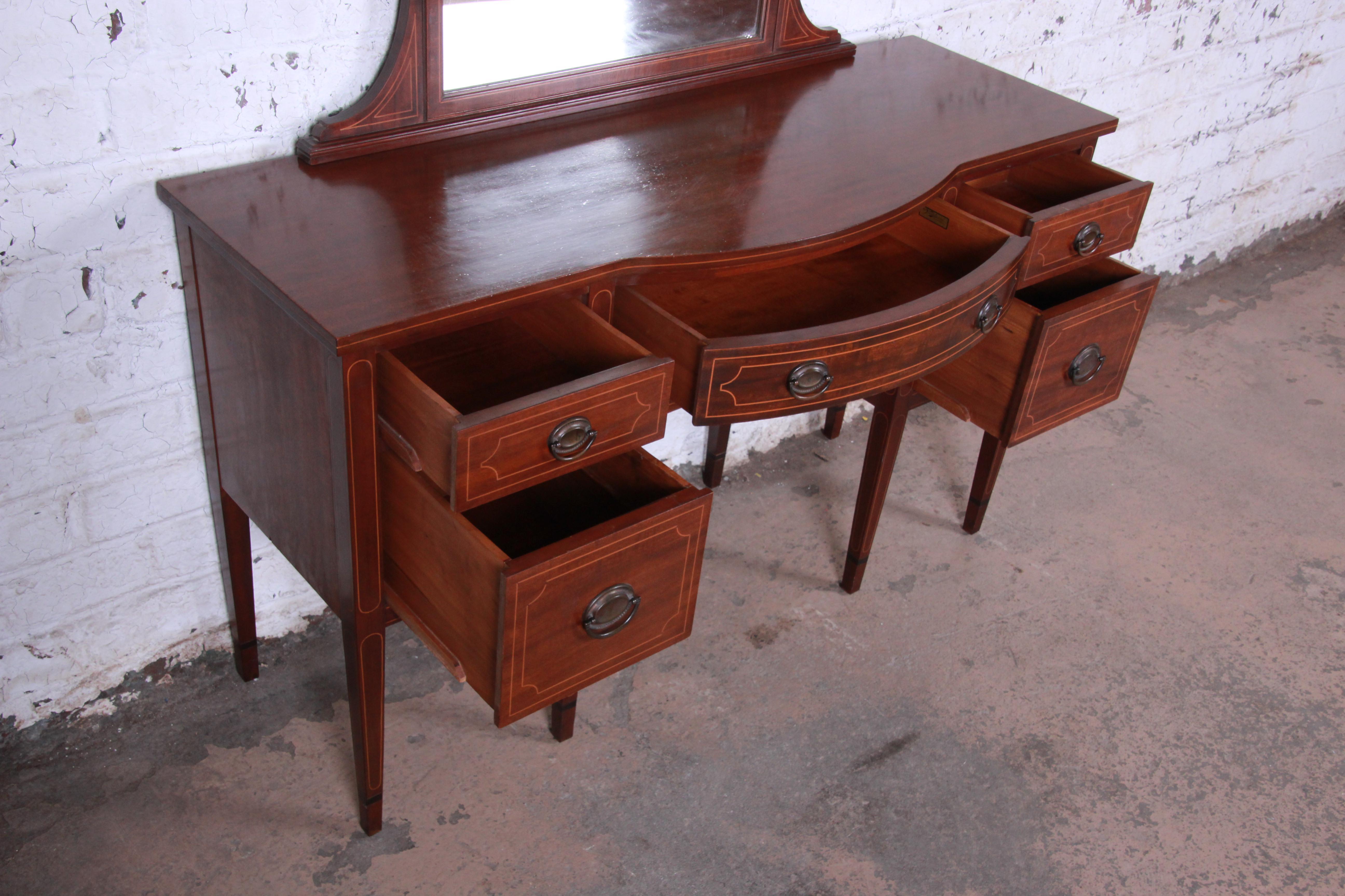 antique mahogany vanity with mirror