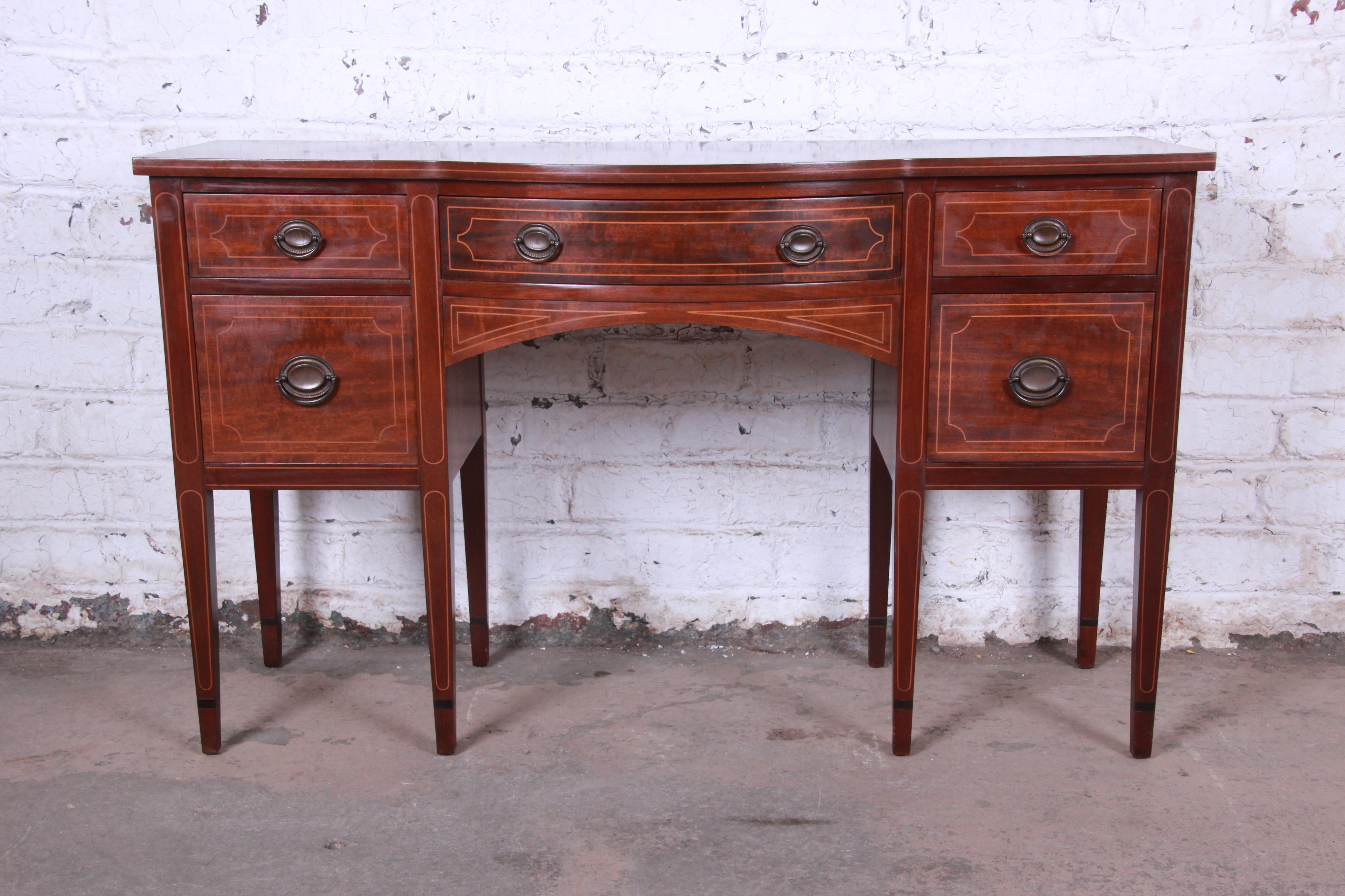 Early Widdicomb Hepplewhite Style Inlaid Mahogany Vanity Dresser With Mirror 1