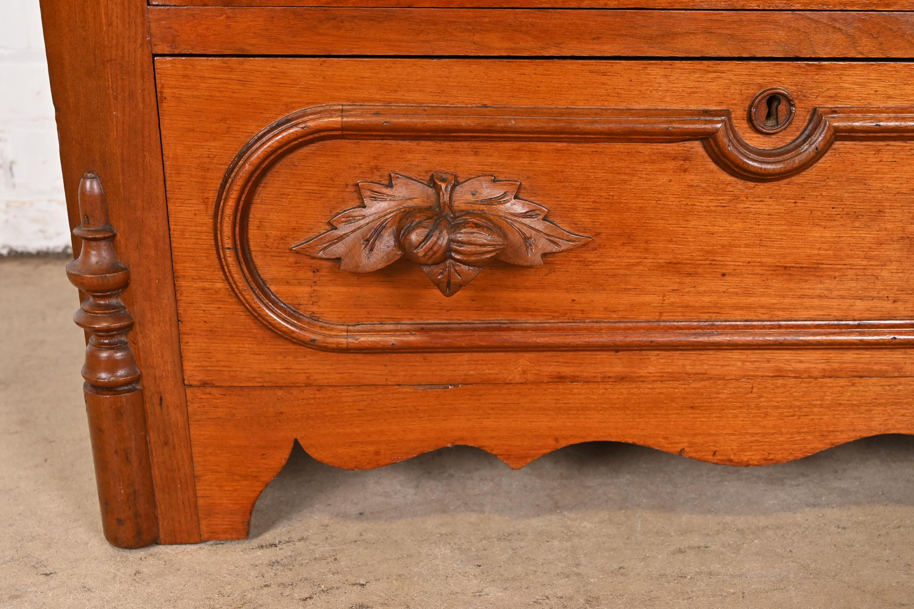 Early Widdicomb Victorian Carved Walnut Chest of Drawers, Circa 1870 For Sale 3