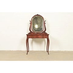 Early Widdicomb Victorian Mahogany Dressing Table With Mirror, Circa 1890s