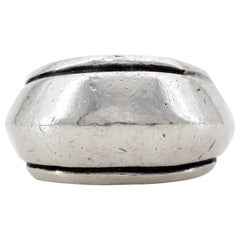 Early William Spratling Silver Ring in Heavy Silver with Bevel Center