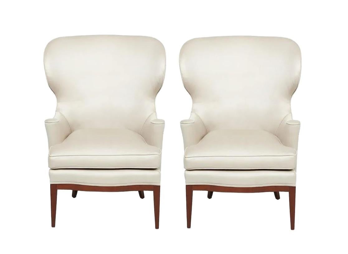Mid-Century Modern Early Wingback Chairs by Edward Wormley for Dunbar, c. 1940s For Sale
