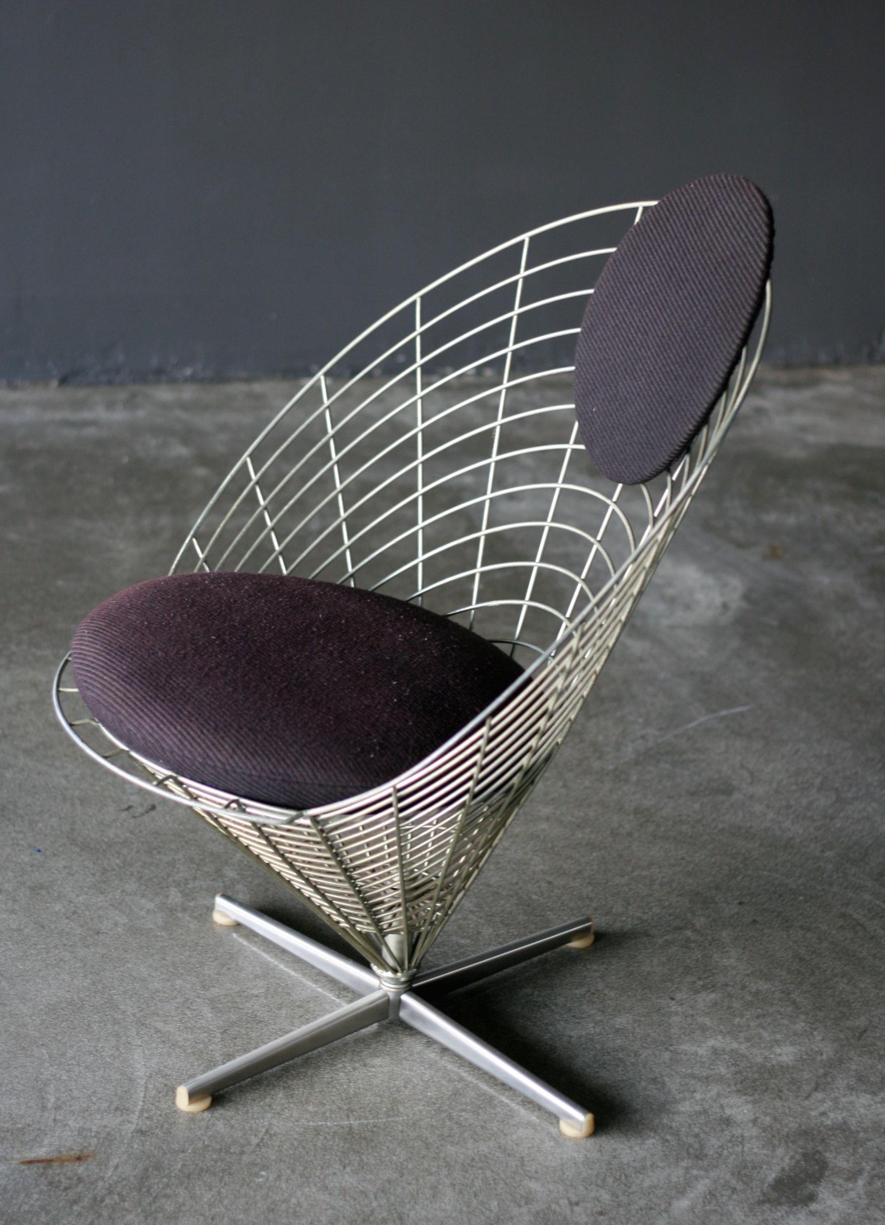 Danish Early Wire Cone Lounge Chair by Verner Panton
