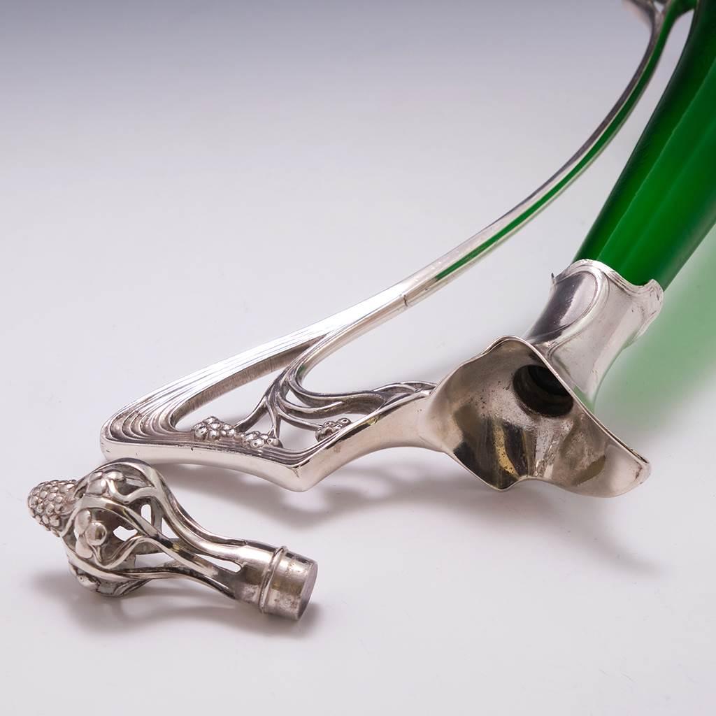 Caraffa di vetro Art Nouveau WMF del 1895 circa 1