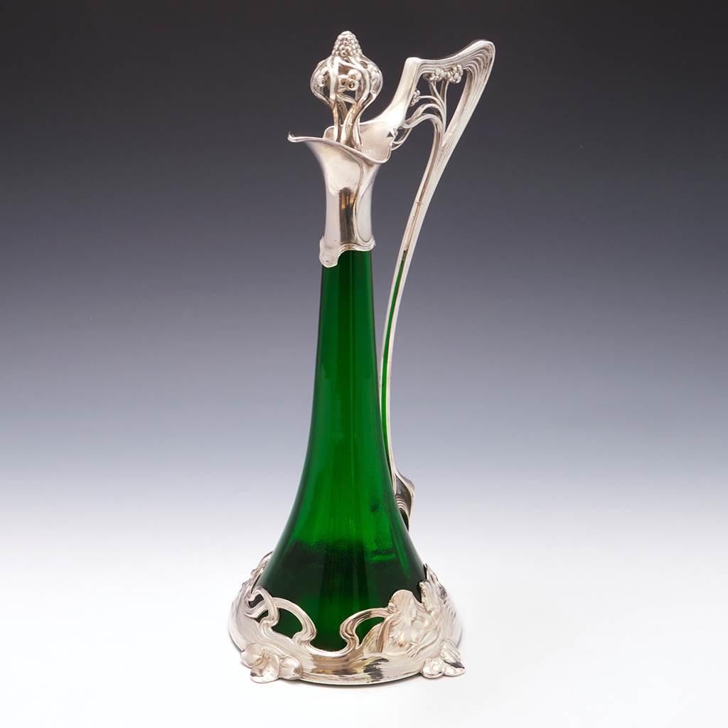 Early WMF Art Nouveau Glass Claret Jug c1895 For Sale 2