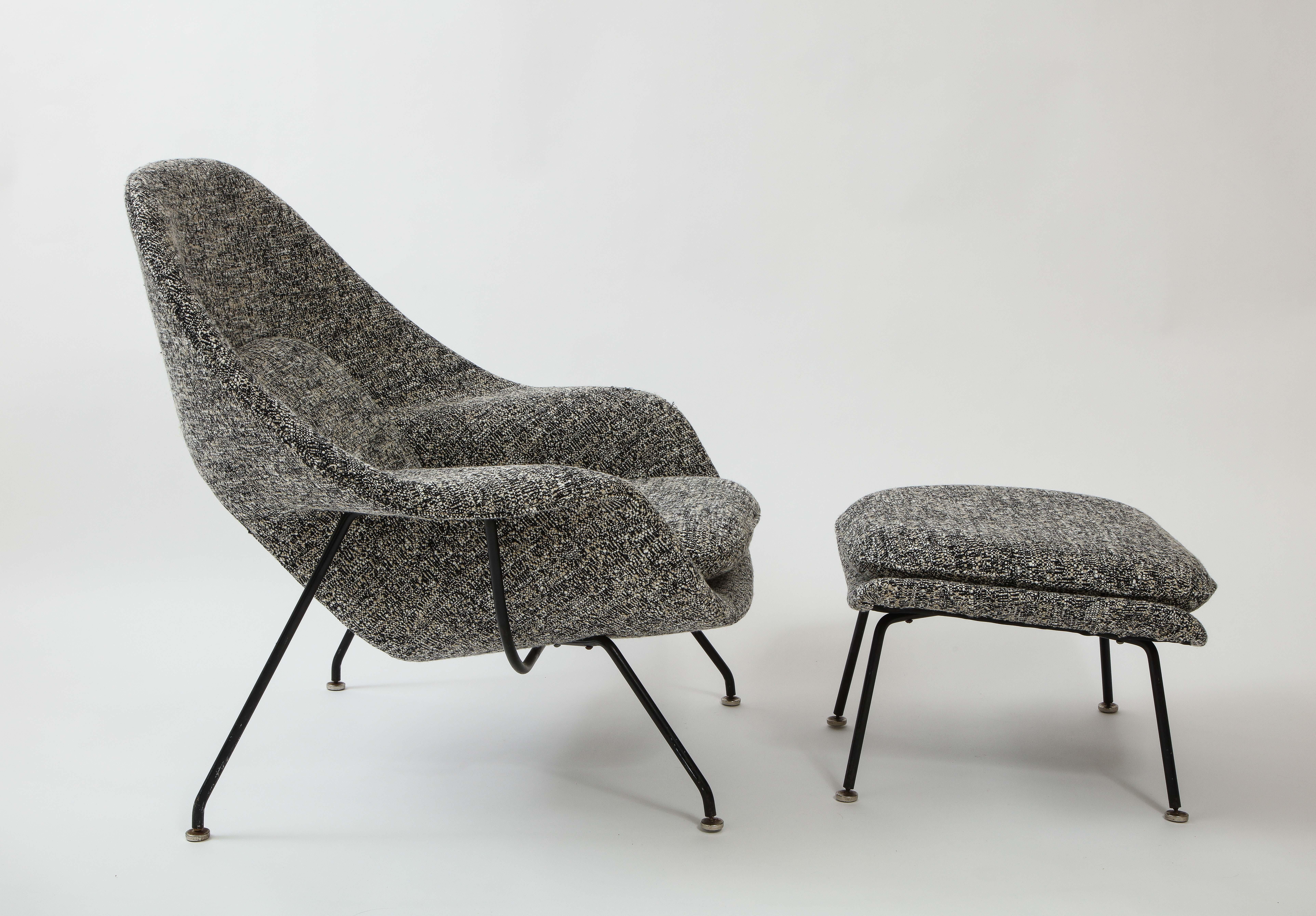 Wool Early Womb Chair and Ottoman, Eero Saarinen