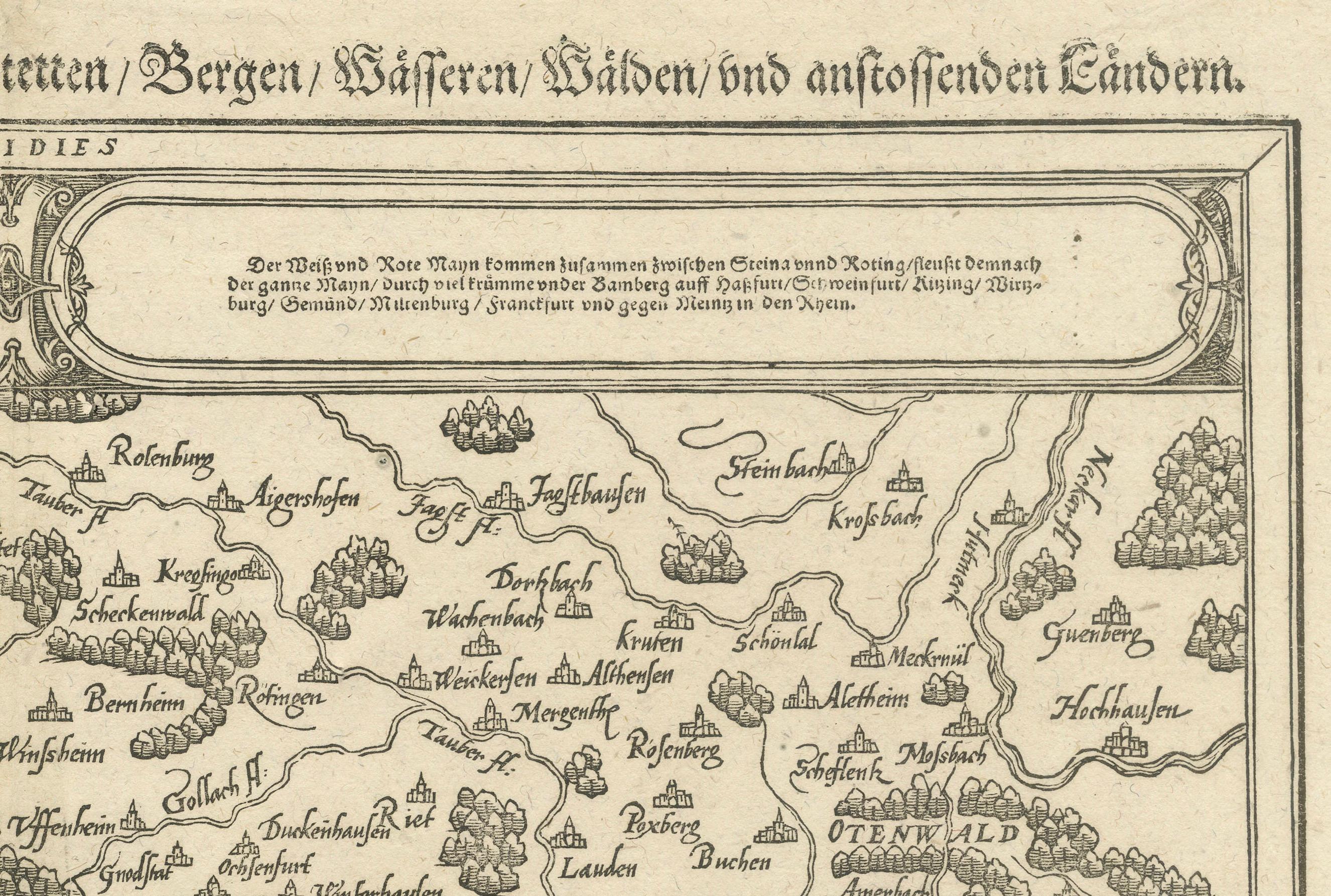 Début du XVIIe siècle Carte ancienne de Franconie et des régions qui l'entourent, 1628 en vente