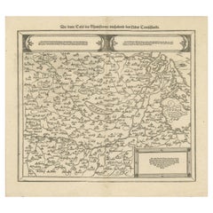 Première carte gravée sur bois de la région du Rhin en Allemagne et en Hollande, vers 1628