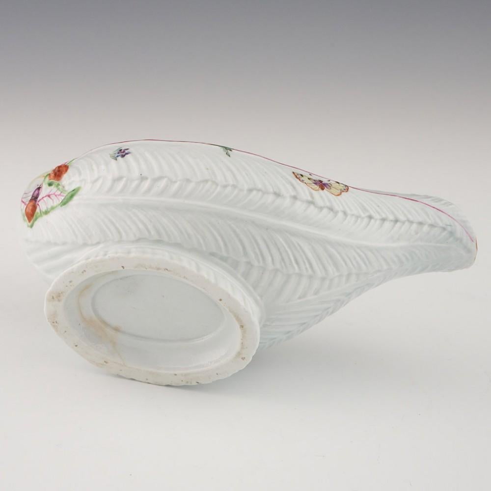 Worcester Porcelain Sauce Boat with Cos Moulding c1752 For Sale 1