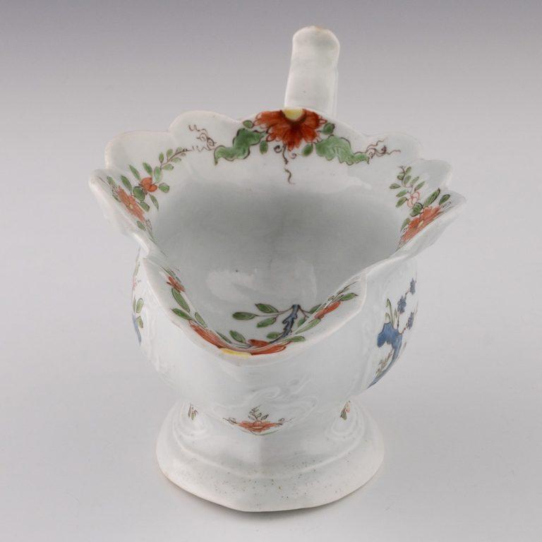 Mid-18th Century Early Worcester Strutting Birds High Footed Sauceboat c1753-55 For Sale