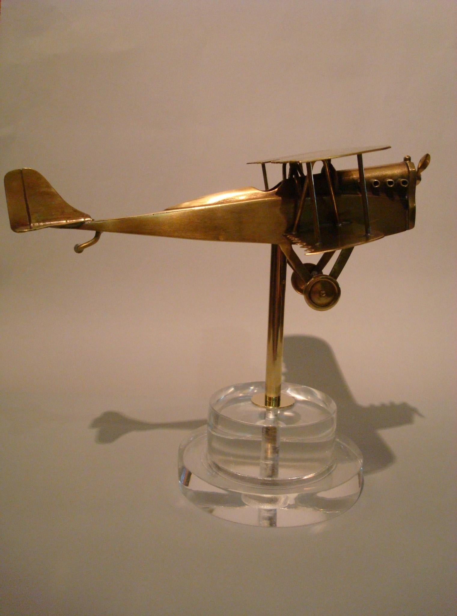 20th Century Early WWI Airplane Brass desk Model, 1910