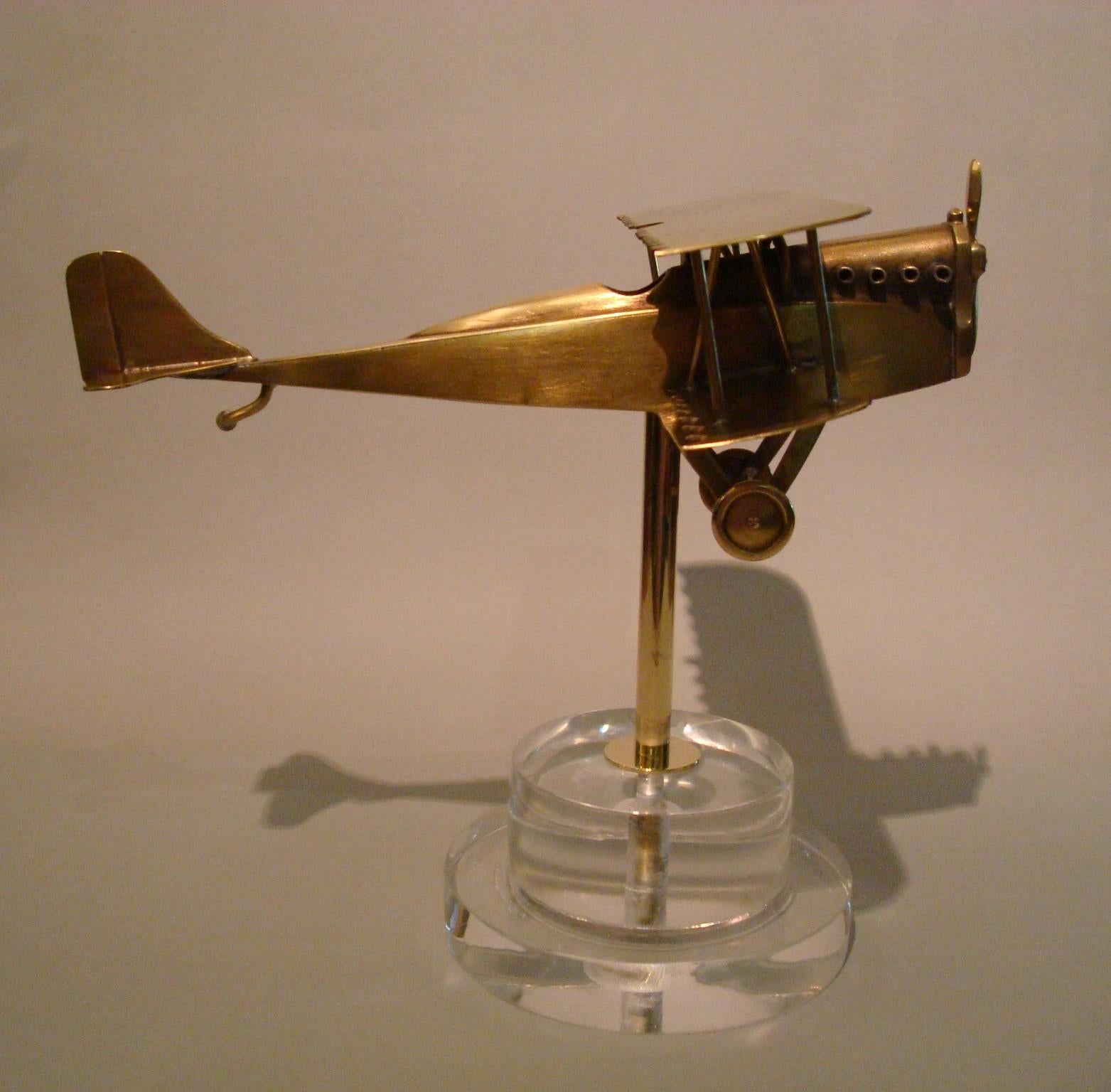 Early WWI Airplane Brass desk Model, 1910 1