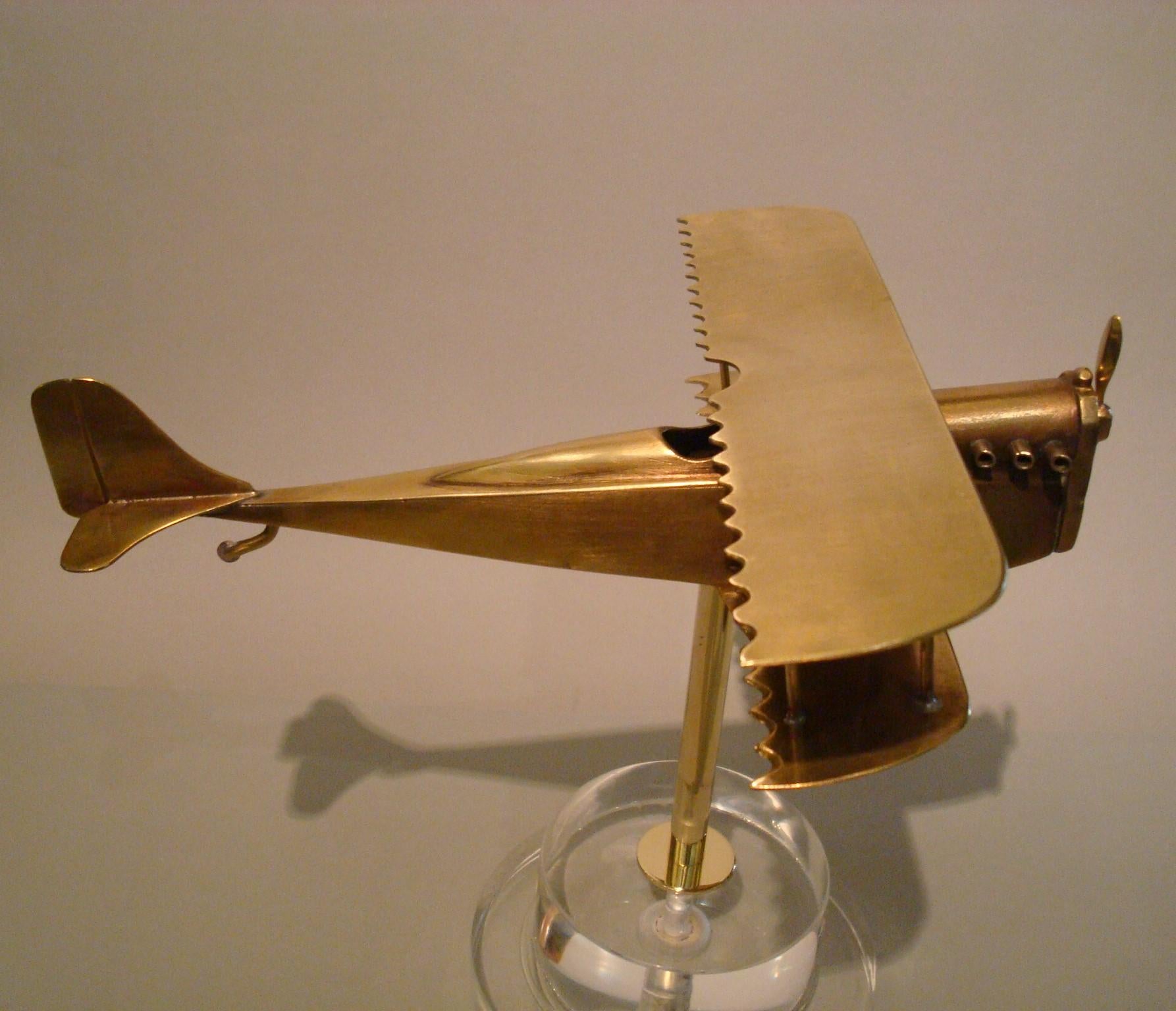 Early WWI Airplane Brass desk Model, 1910 2