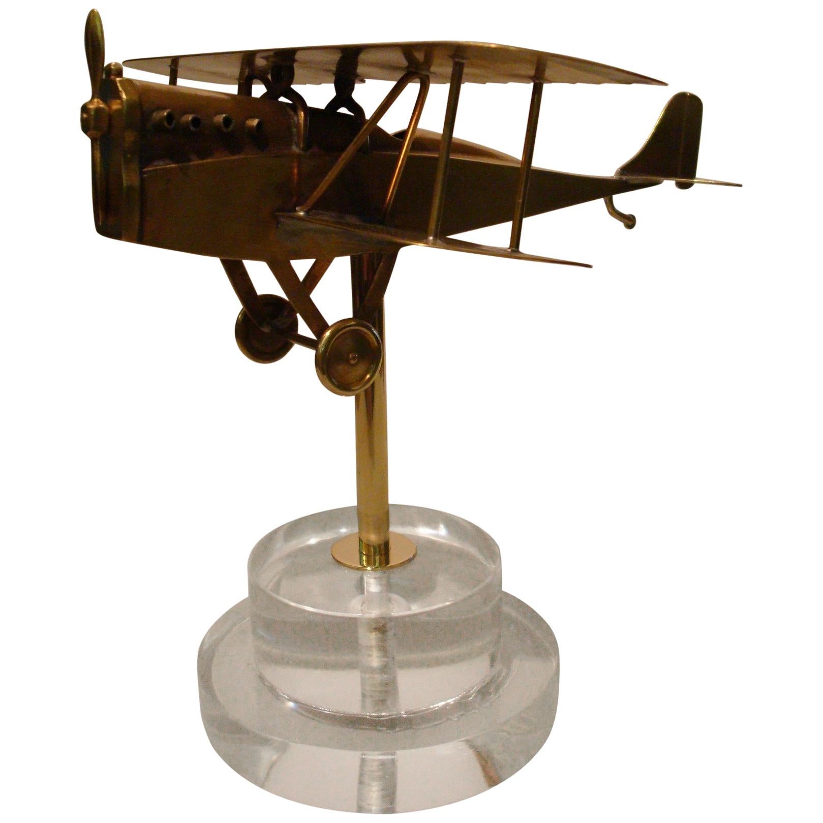 Early WWI Airplane Brass desk Model, 1910