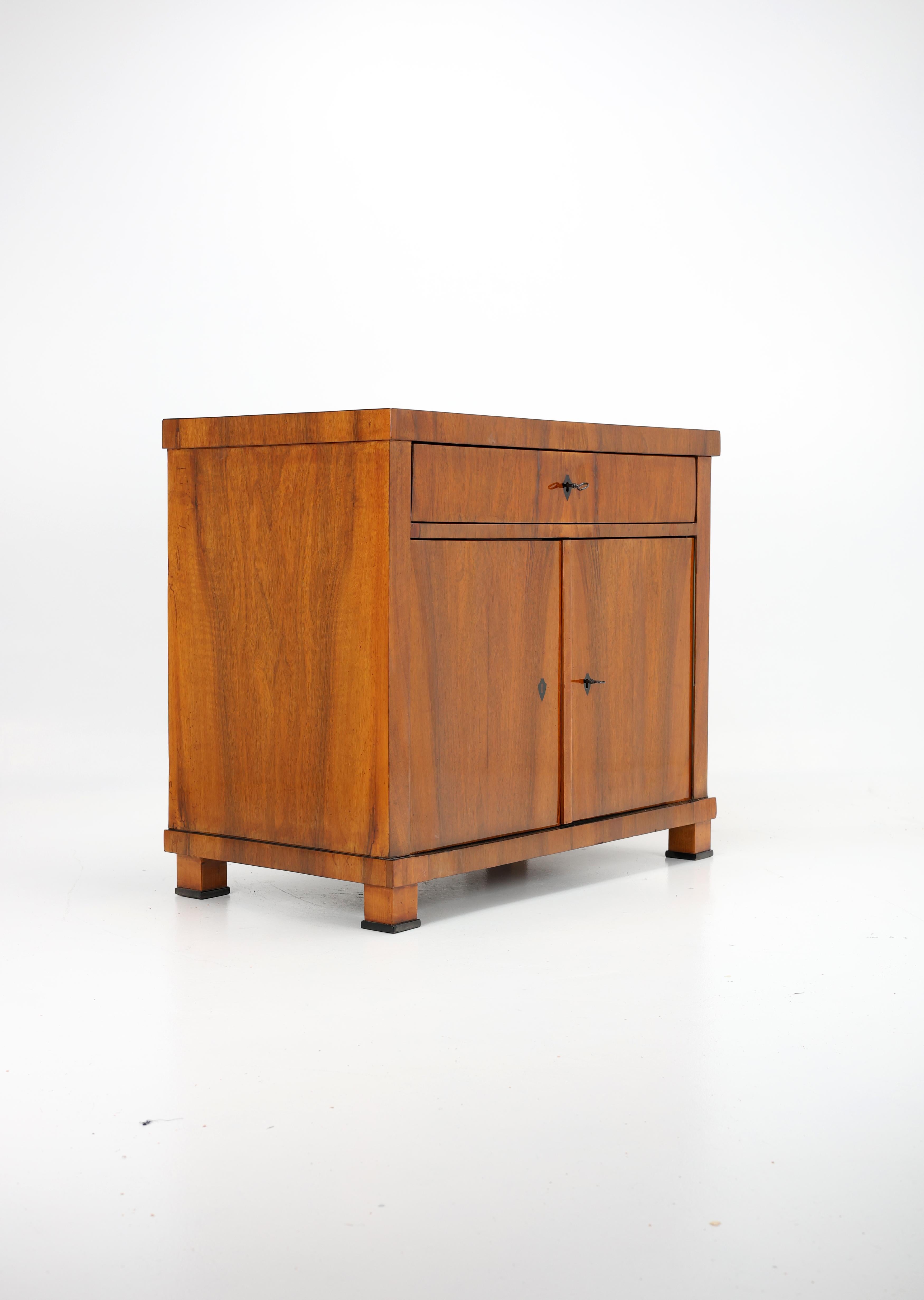 Tedesco Armadio a due ante Biedermeier del primo Ottocento, noce in vendita