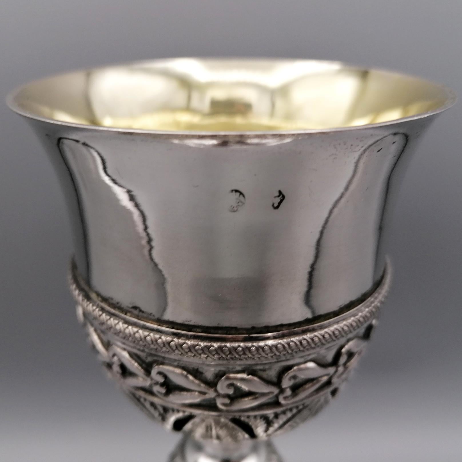 Hand-Crafted Early XIX ° Century Italian 800 Silver Liturgical Chalice