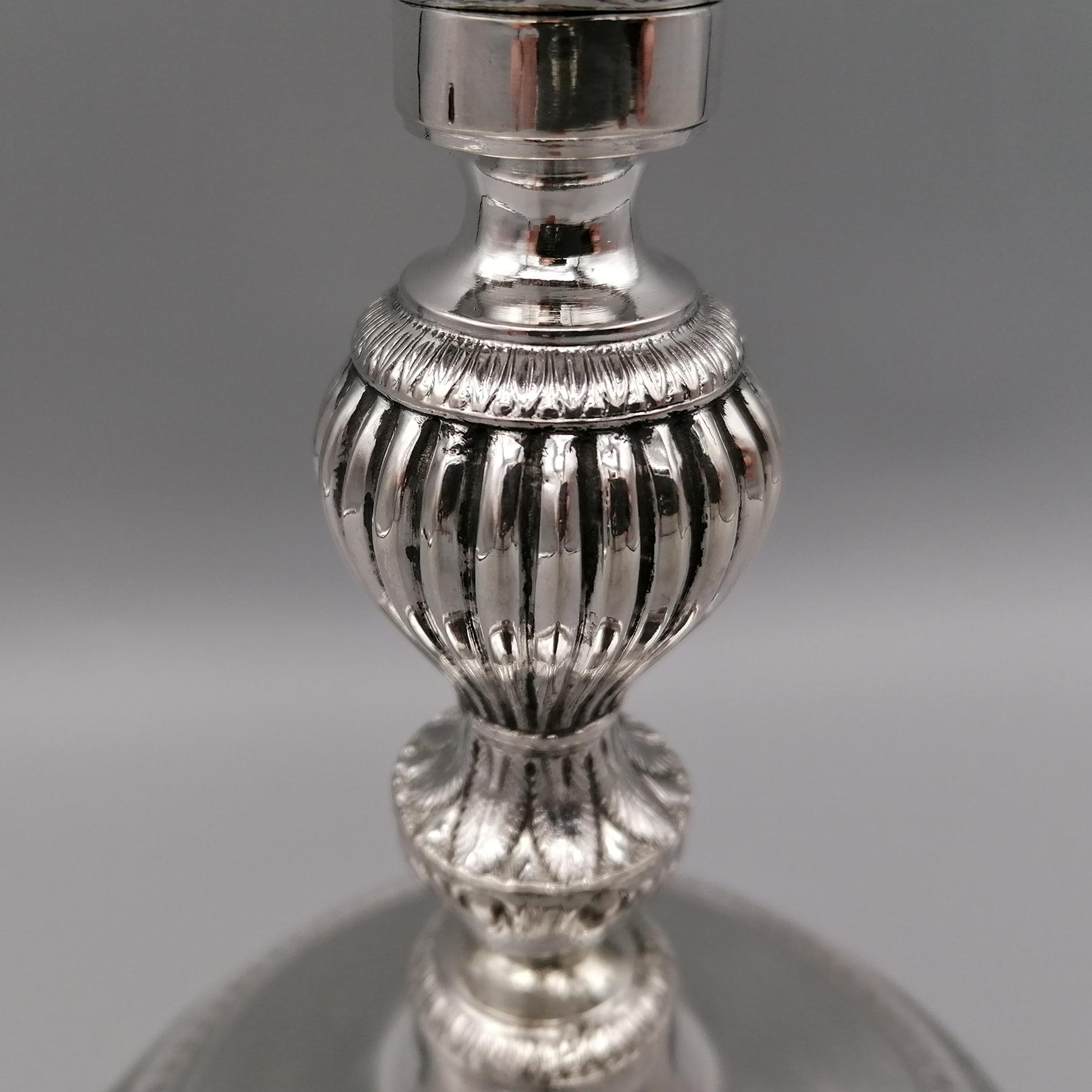 Early XIX ° Century Italian 800 Silver Liturgical Chalice In Good Condition In VALENZA, IT
