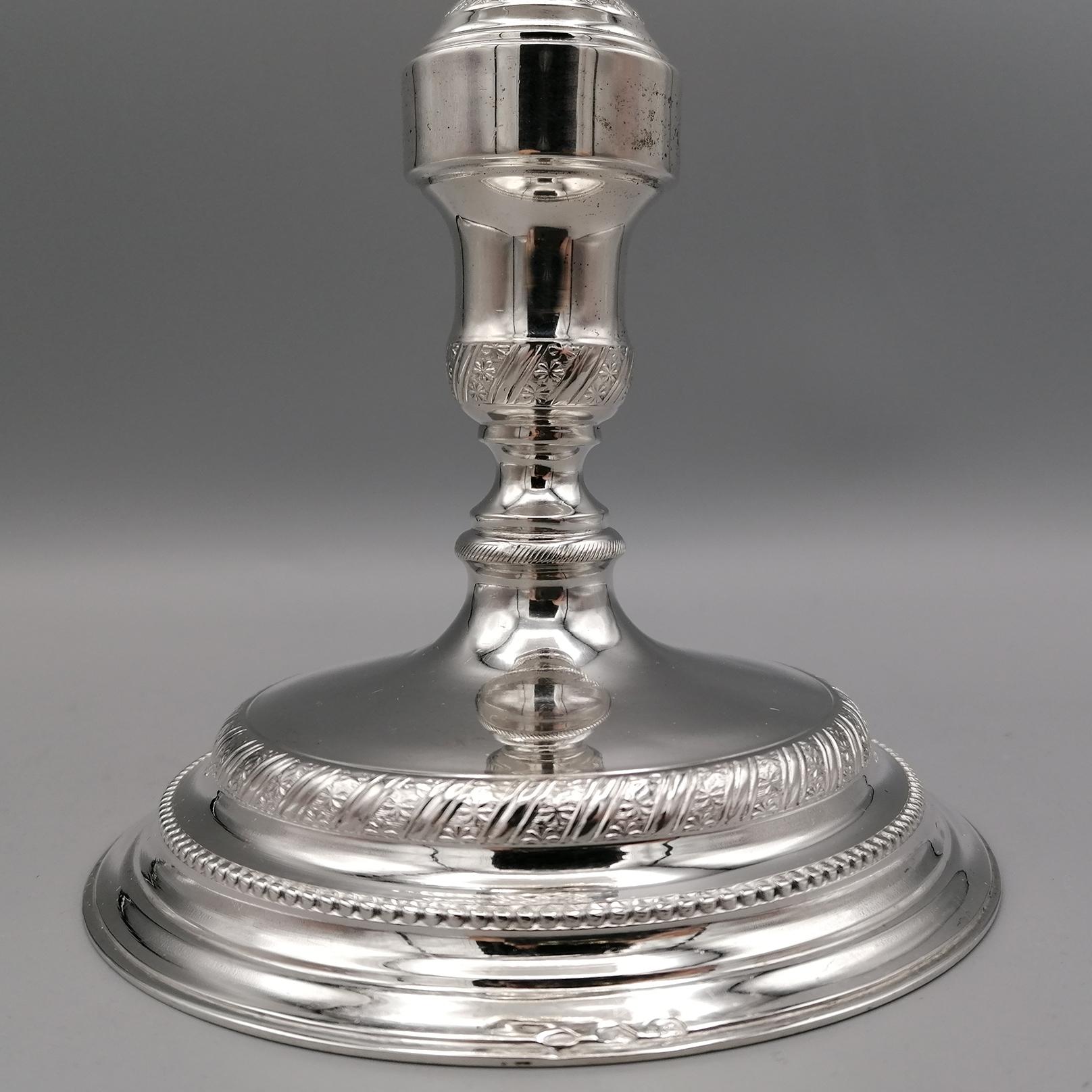 Hand-Crafted Early XIX° Century Italian 800 Silver Liturgical Chatolic Chalice For Sale