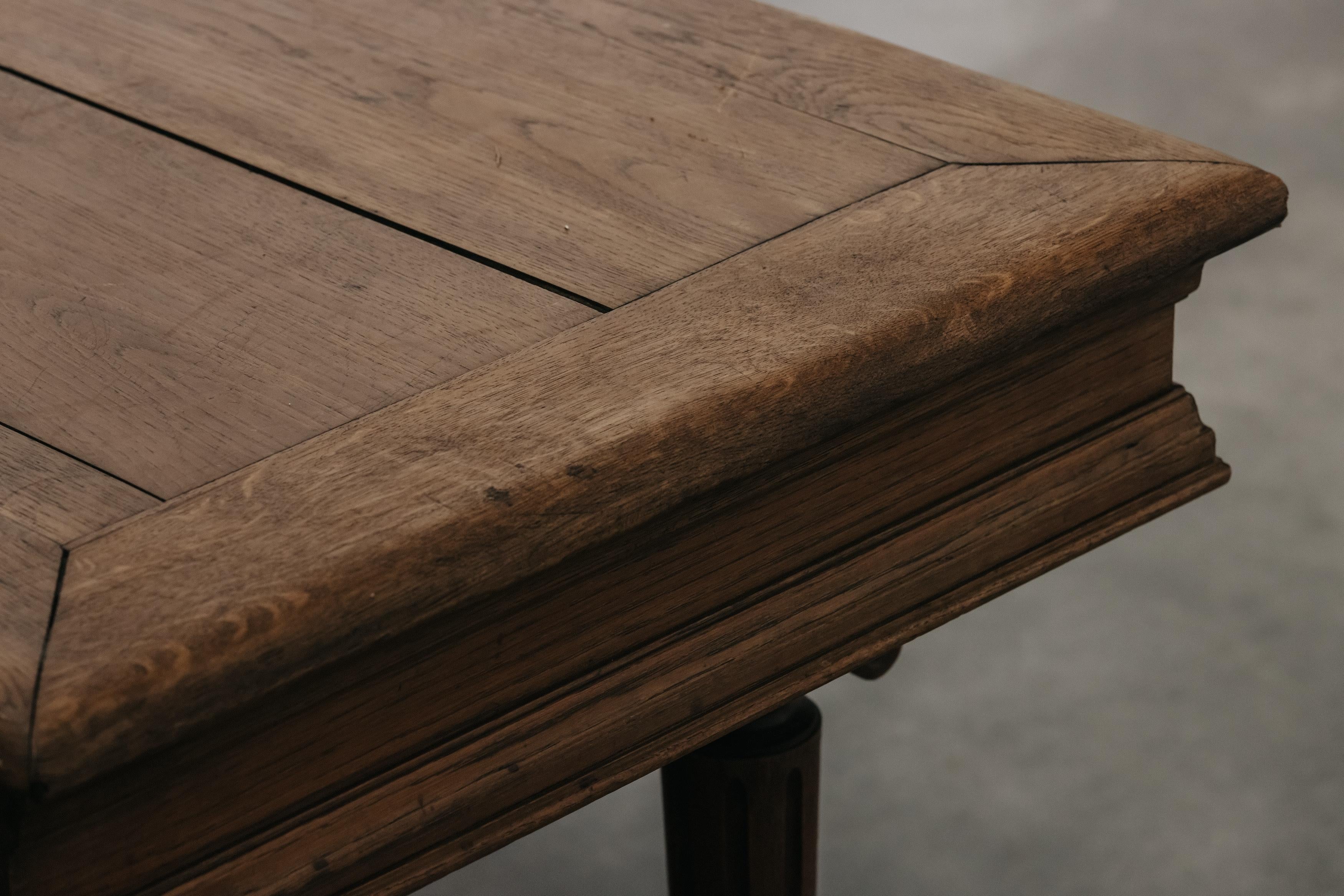 Early 20th Century Early XL Oak Draper Table From France, Circa 1900