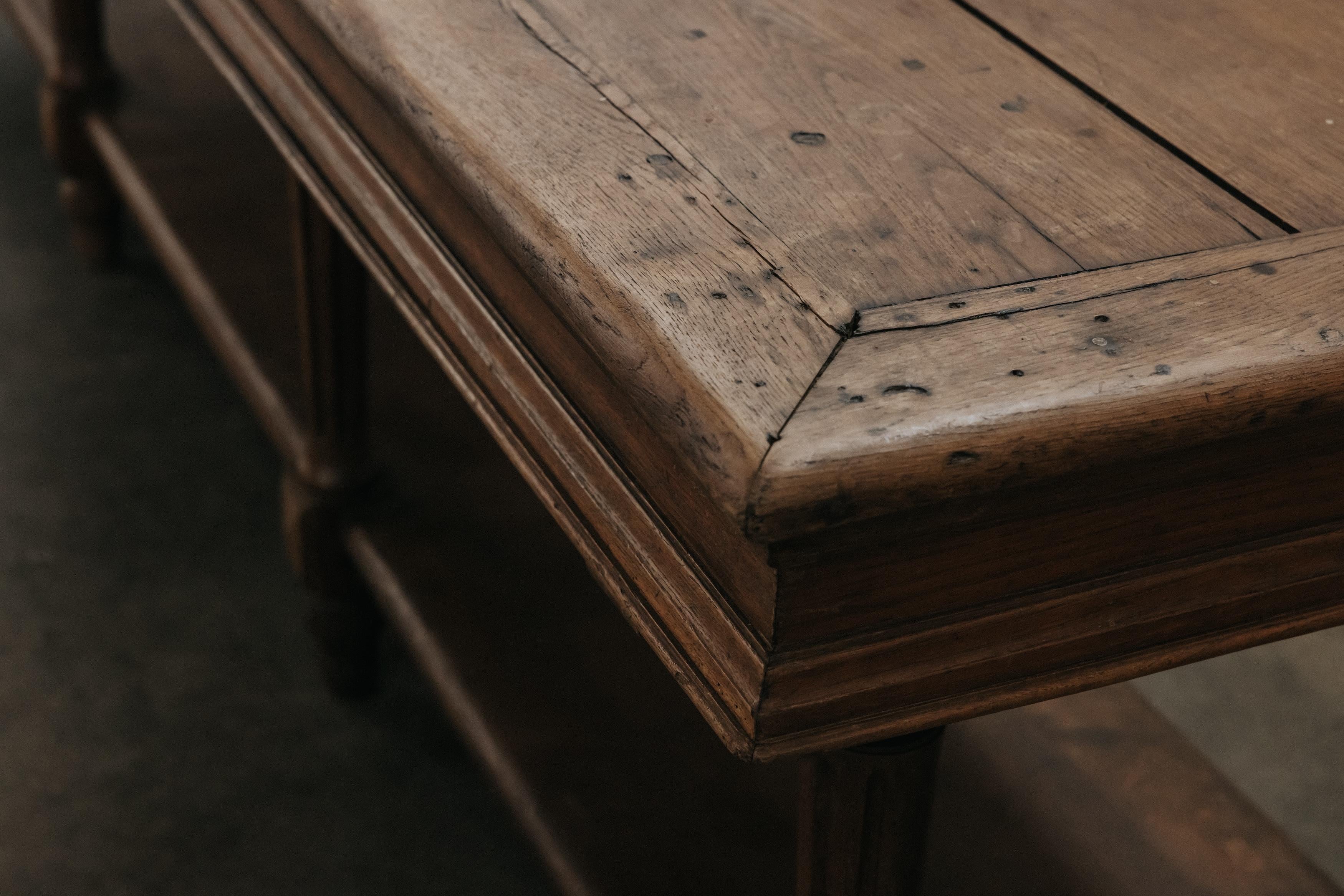 Early XL Oak Draper Table From France, Circa 1900 4