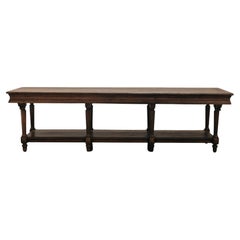 Early XL Oak Draper Table From France, Circa 1900