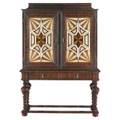 Early XVIII Century dutch and spanish inspired wood Toledo Armoire