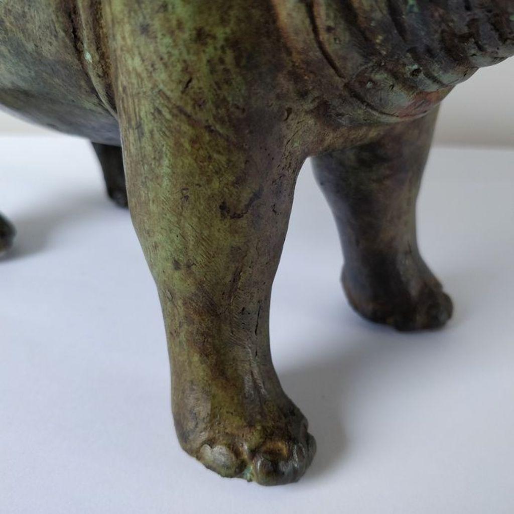 Early 20th Century Bronze Animalier Sculpture Representing a Rhino 6