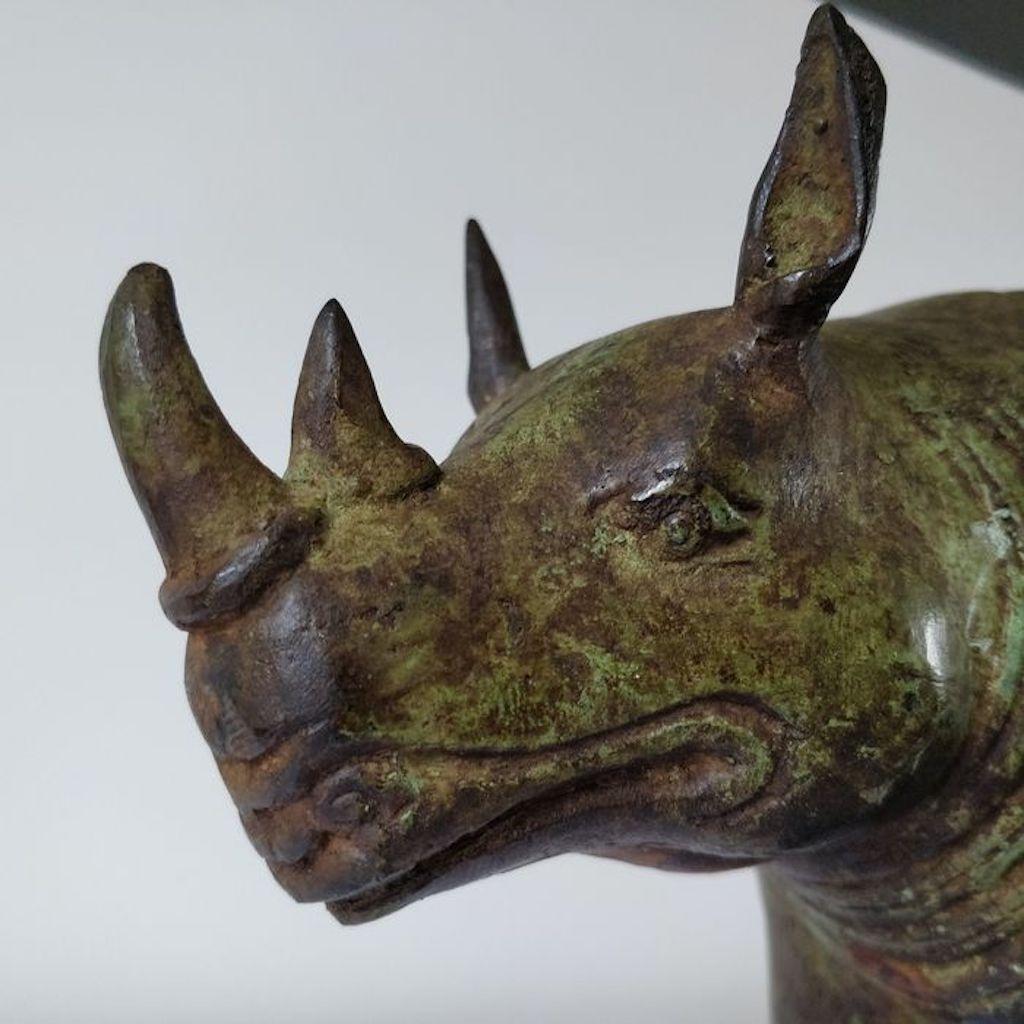 Early 20th Century Bronze Animalier Sculpture Representing a Rhino 3