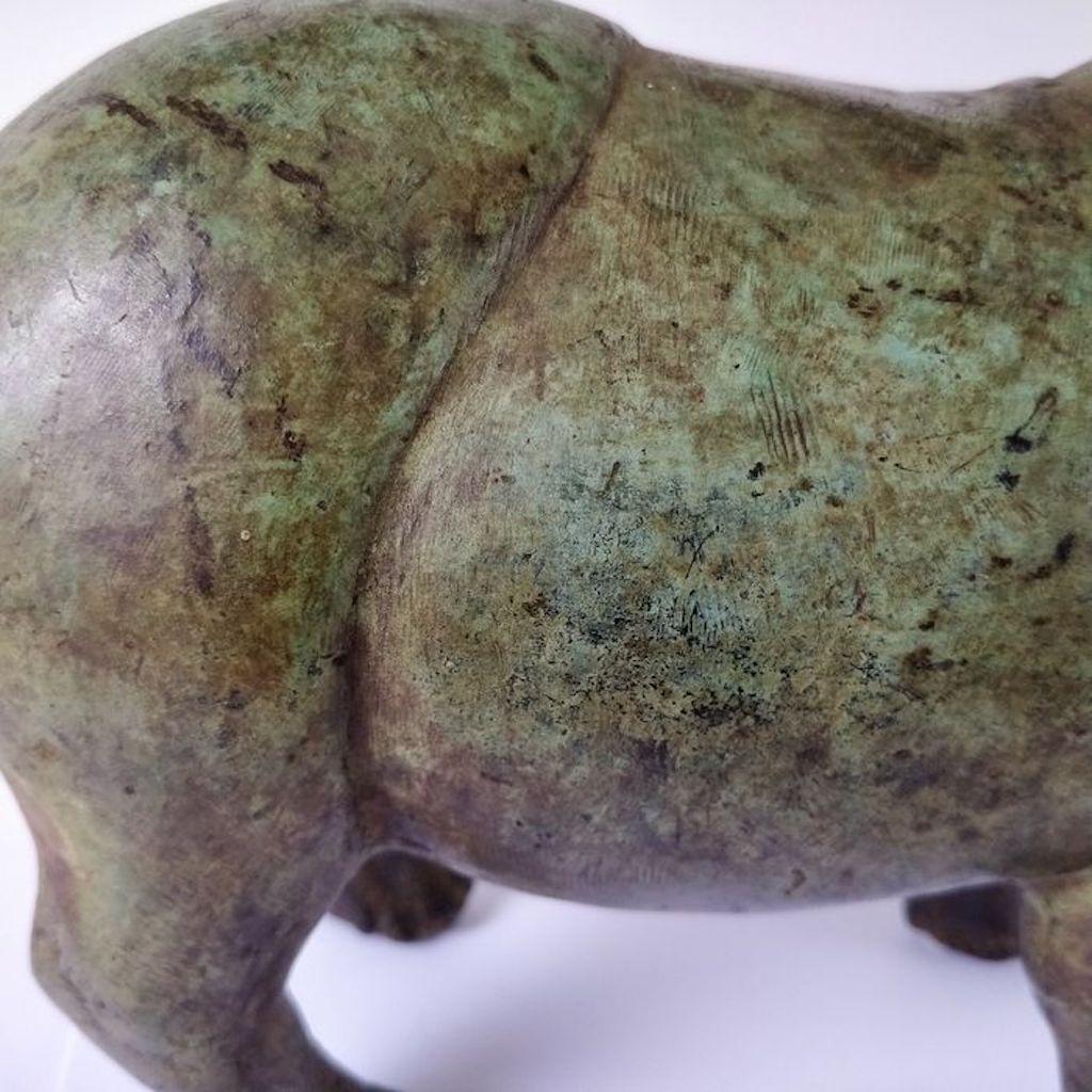 Early 20th Century Bronze Animalier Sculpture Representing a Rhino 5