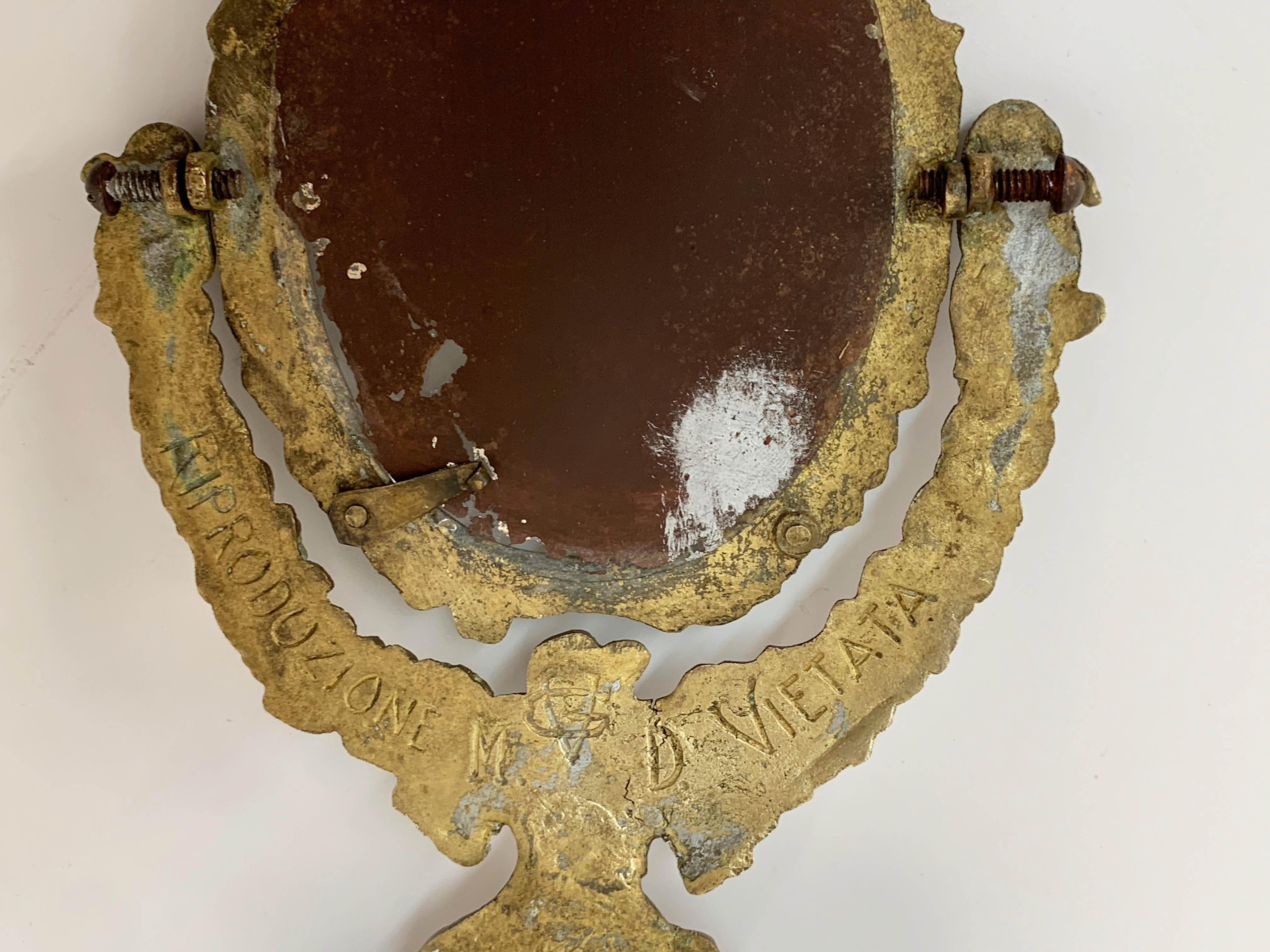 Frühes 20. Jahrhundert Neoreinasance Vergoldete Bronze Tisch Spiegel und Skulptur im Angebot 12