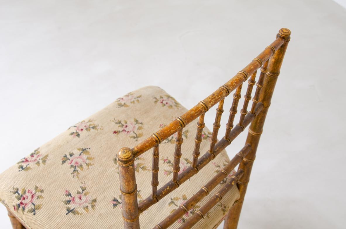 Début du XXème siècle  Paire de chaises tournées et dorées Excellent état - En vente à Milano, IT