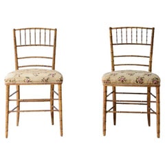 Début du XXème siècle  Paire de chaises tournées et dorées