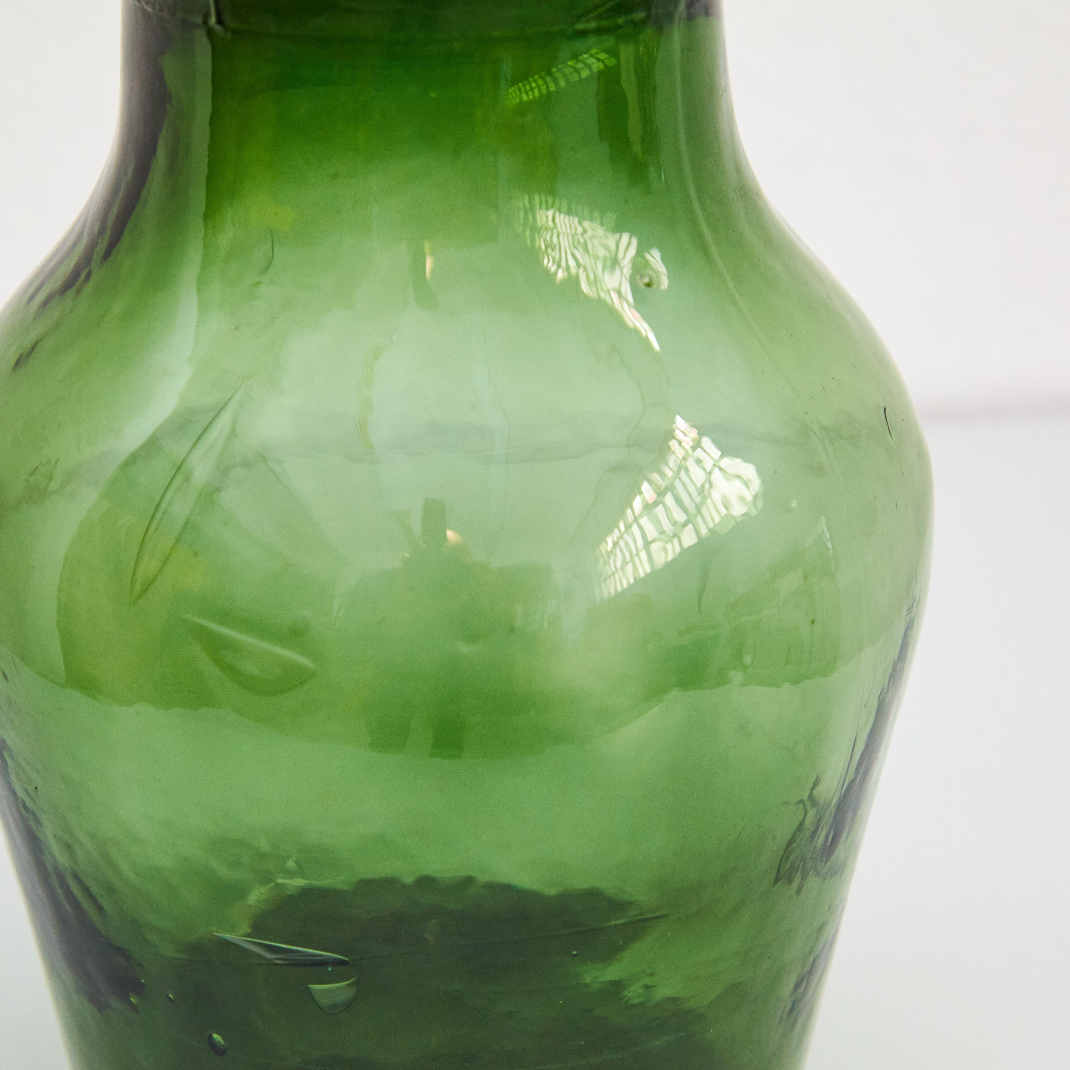 Early 20th Centry Spanish Glass Bottle Vase, circa 1940 For Sale 1