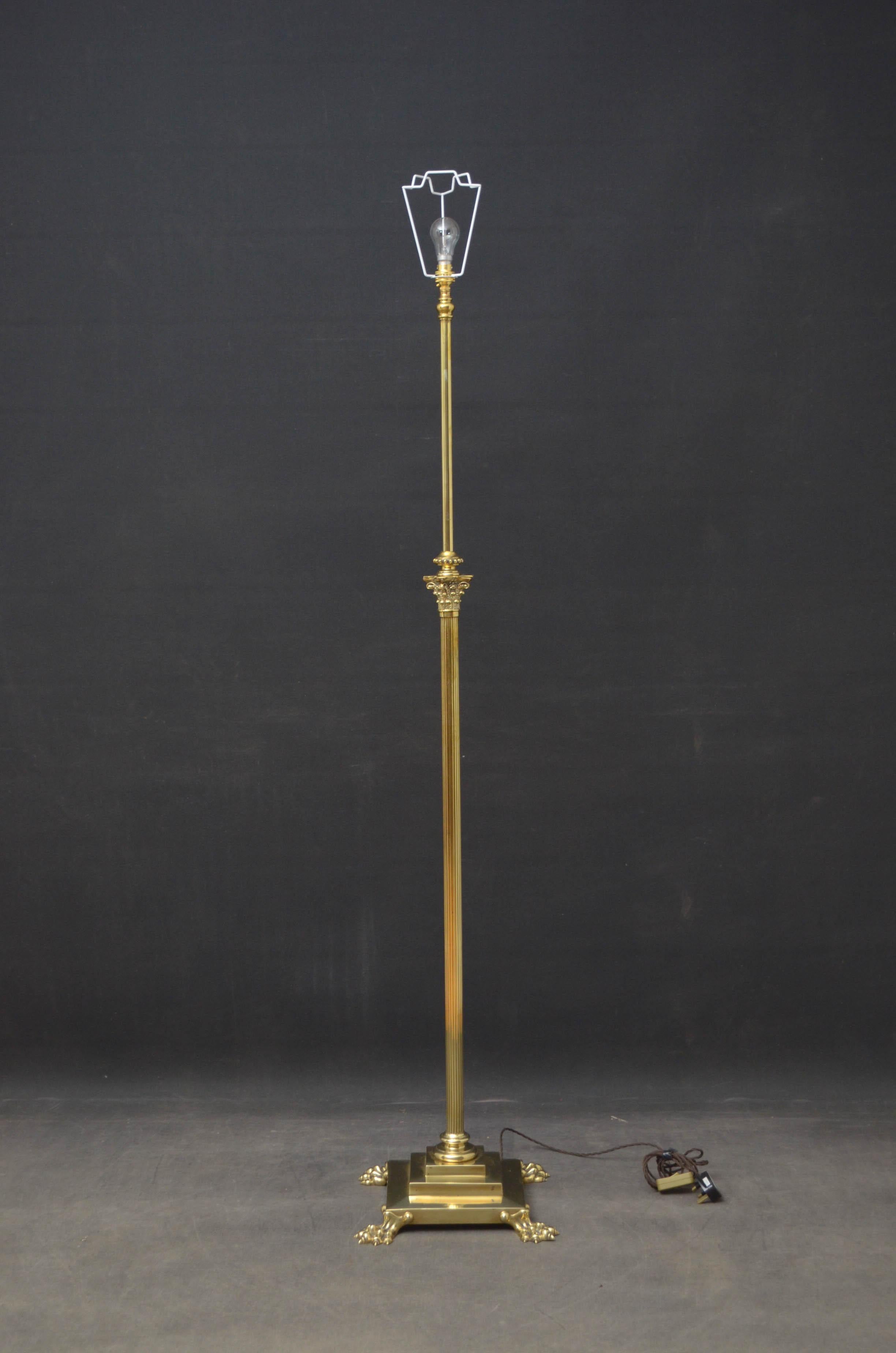 Early 20th Century Brass Floor Lamp 1