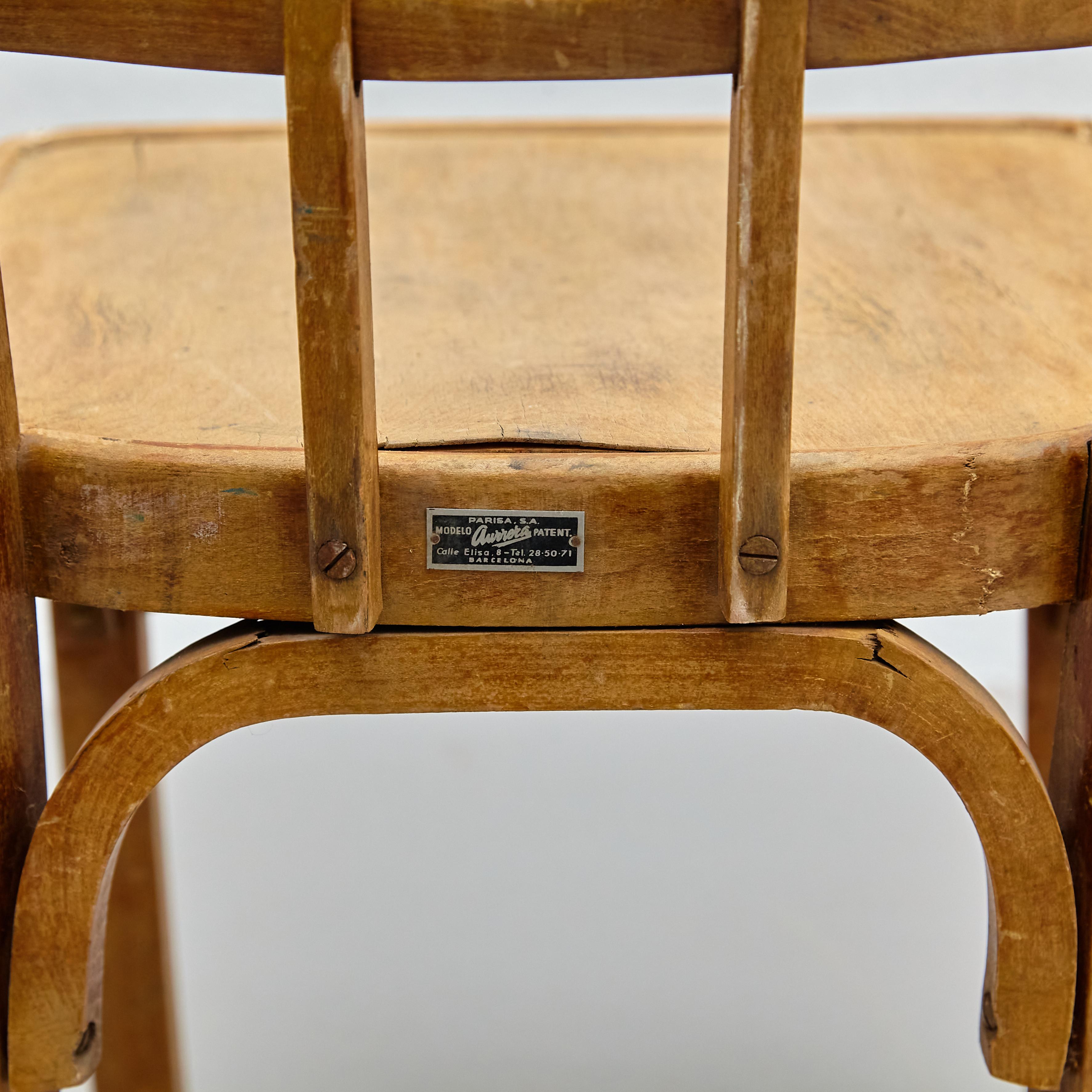 Early 20th Century Office Wood Chair, circa 1940 For Sale 3