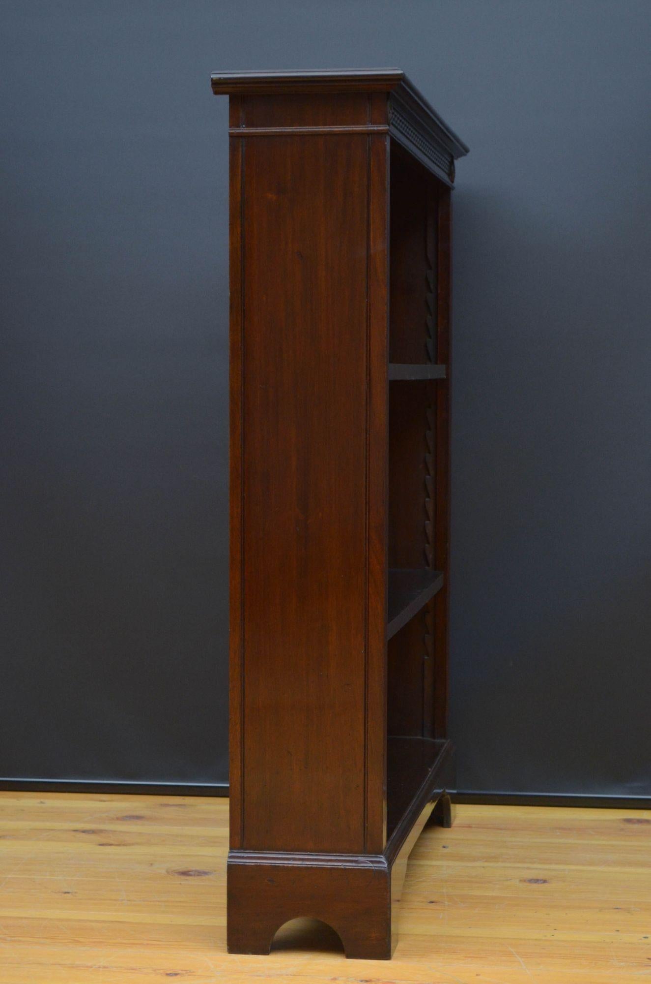 Early XXth Century, Solid Mahogany Open Bookcase For Sale 8