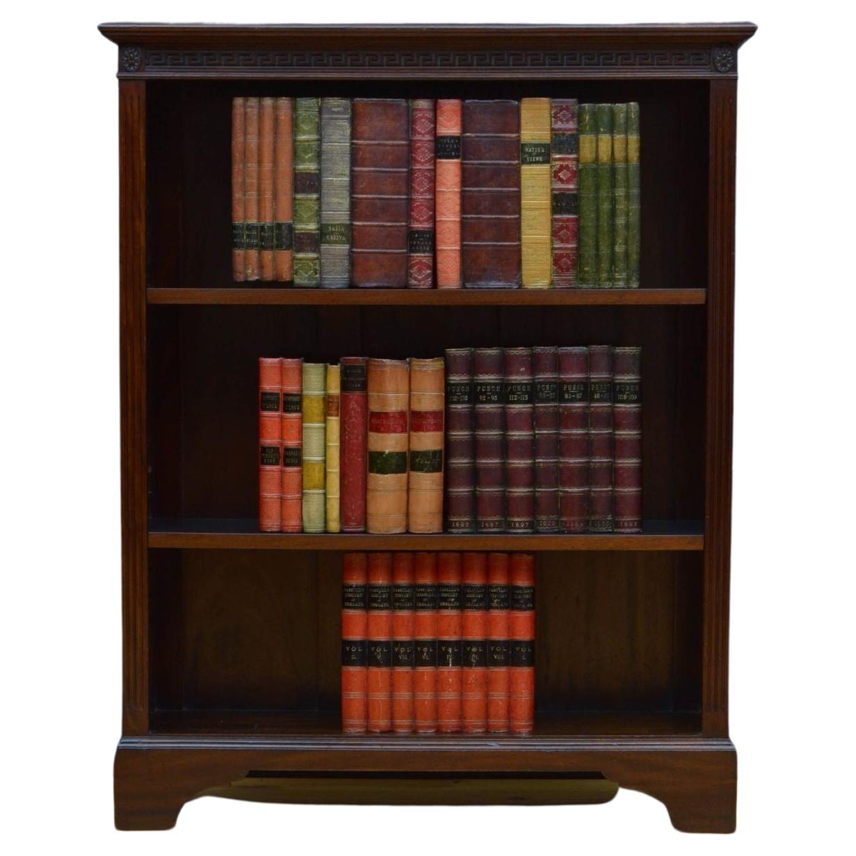 Early XXth Century, Solid Mahogany Open Bookcase