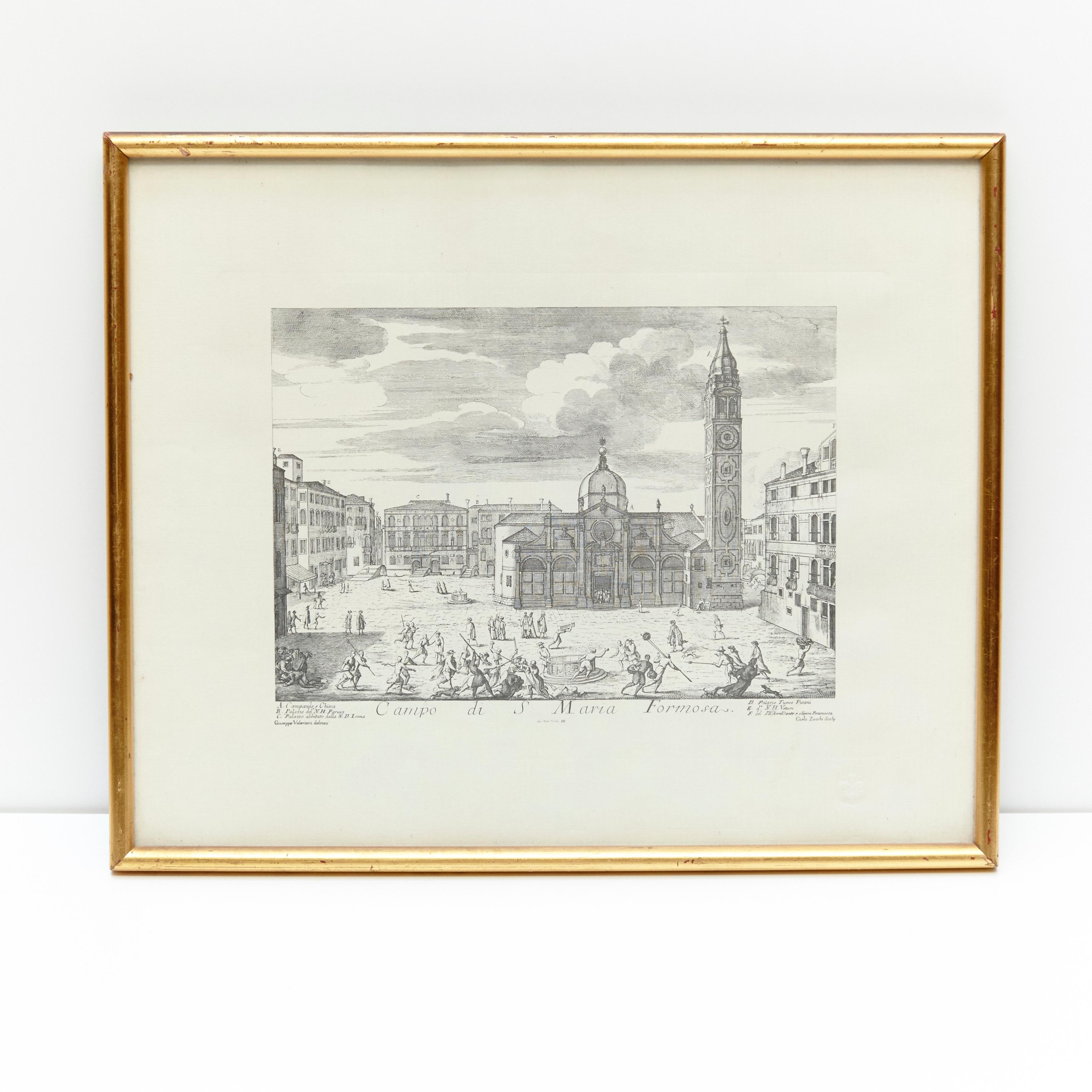 Mid-Century Modern Early 20th Century Venice Print in Black and White